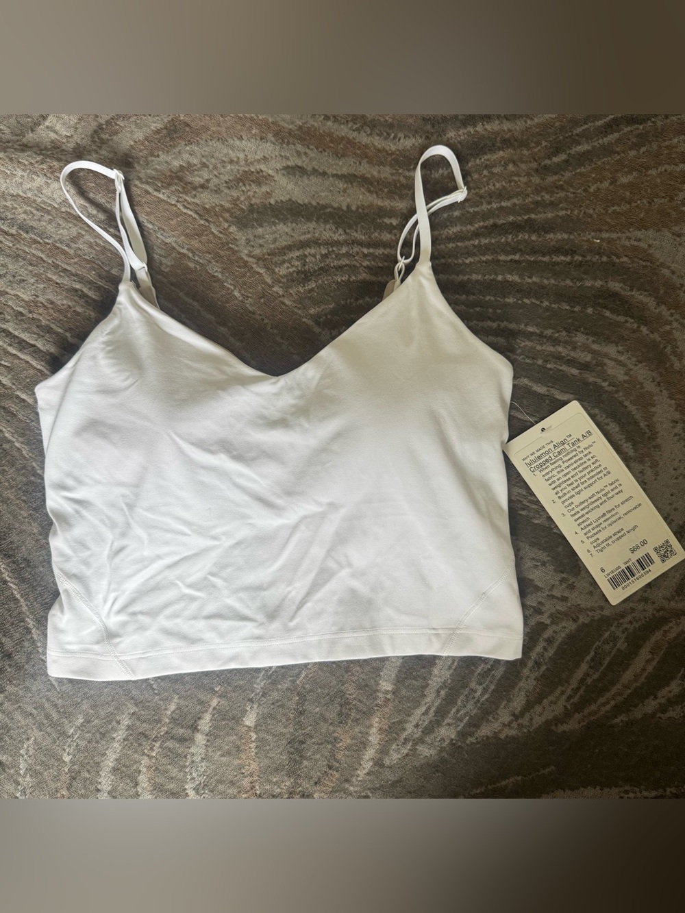 lululemon Cropped White Align Tank Cami (Adjustable-Strap)